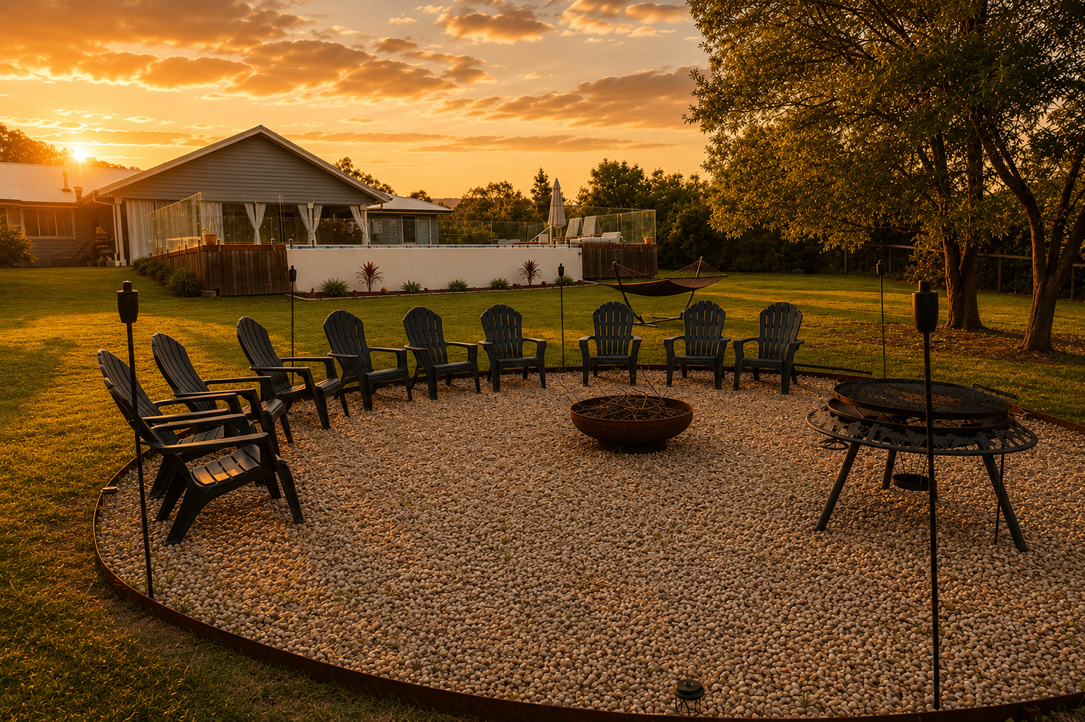The firepit at dusk