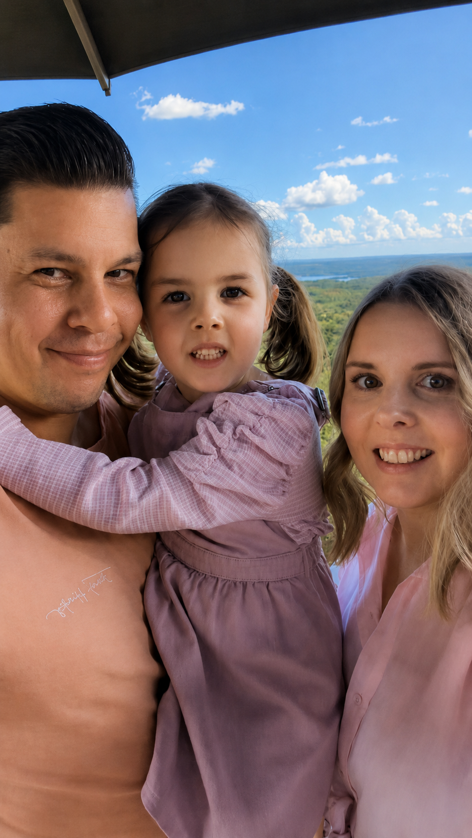 Emma, Harry and Mila at their Camp Mountain home
